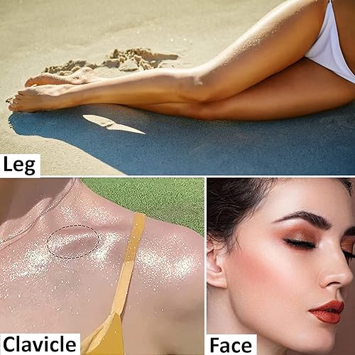 Miniatura 4 de Spray de brillo facial de alto brillo en polvo con brillo corporal, spray de maquillaje en polvo, cara, cabello y cuerpo (dorado champán)