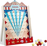 Vista 1 de Fulmoon Juego de gota de disco con 8 discos, Halloween, carnaval, circo, fiesta de Navidad, divertido juego de mesa familiar de madera