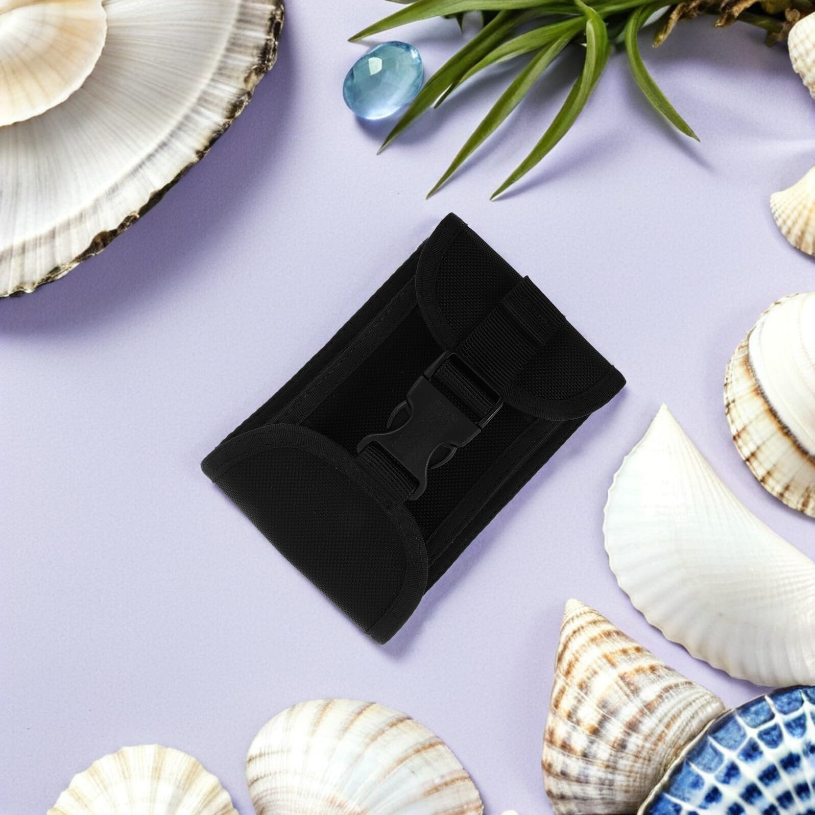 Pochette à Plombs de Plongée en Nylon Noir, Capacité 2-3 Kg, avec Double Fermeture Latérale Ajustable et Fixation Ceinture, Poche de Lestage Rotative pour Plongée Professionnelle