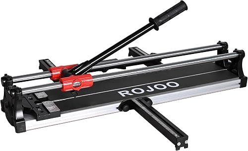 24 inch Double Guide Rails Manual Tile Cutting Machine Wide Aluminum Bottom Plate Ceramic Porcelain Floor Tile Cutter Heavy Duty 600mm/60cm R2818T060