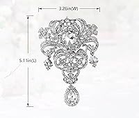 Vista 2 de Gyn&Joy Broche para mujer, 5 pulgadas, con diamantes de imitación de cristal transparente