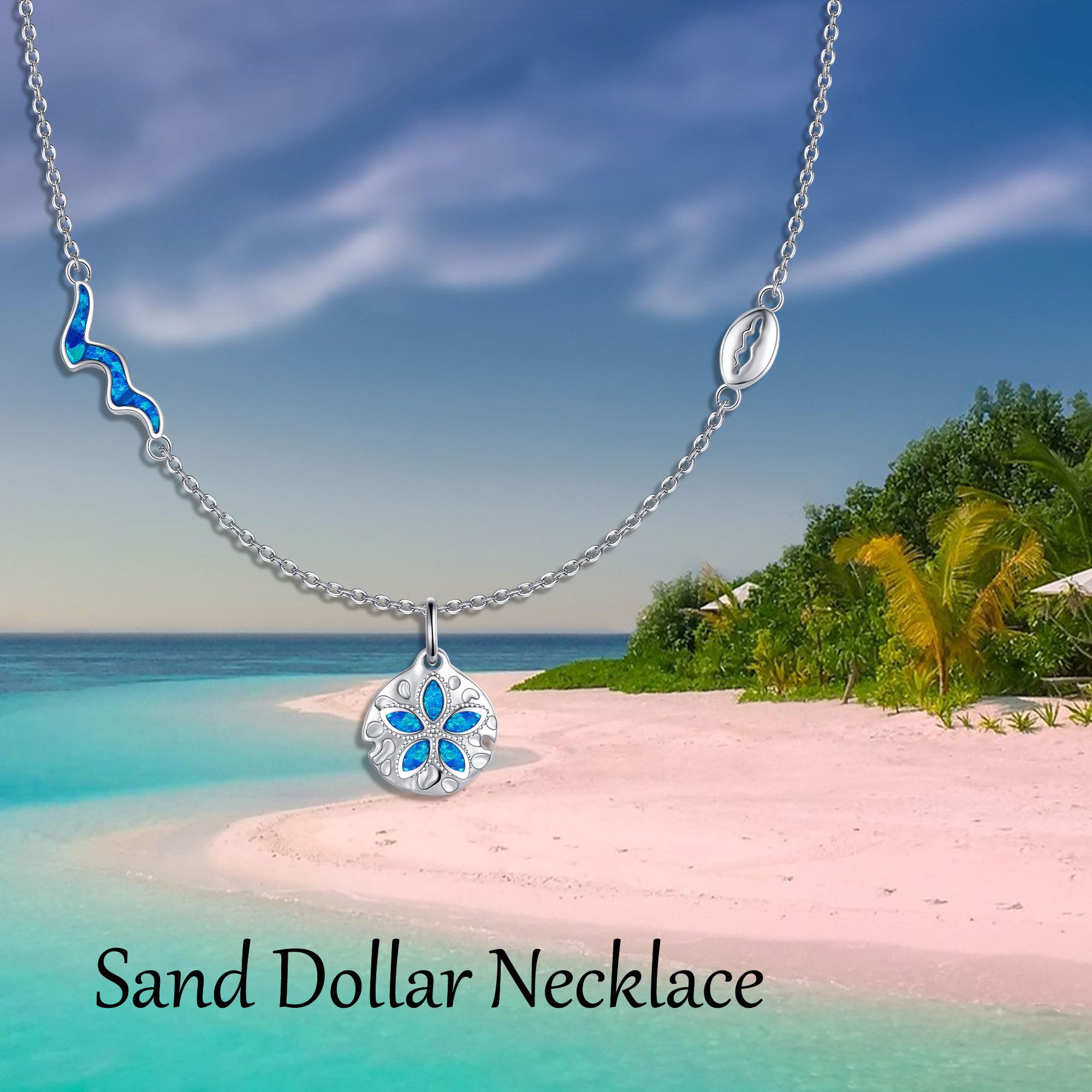 Ocean Jewellery - Collar de plata de ley con colgante de estrella de mar, cangrejo ermitaño, medusas, dólar de arena, regalo para mujer
