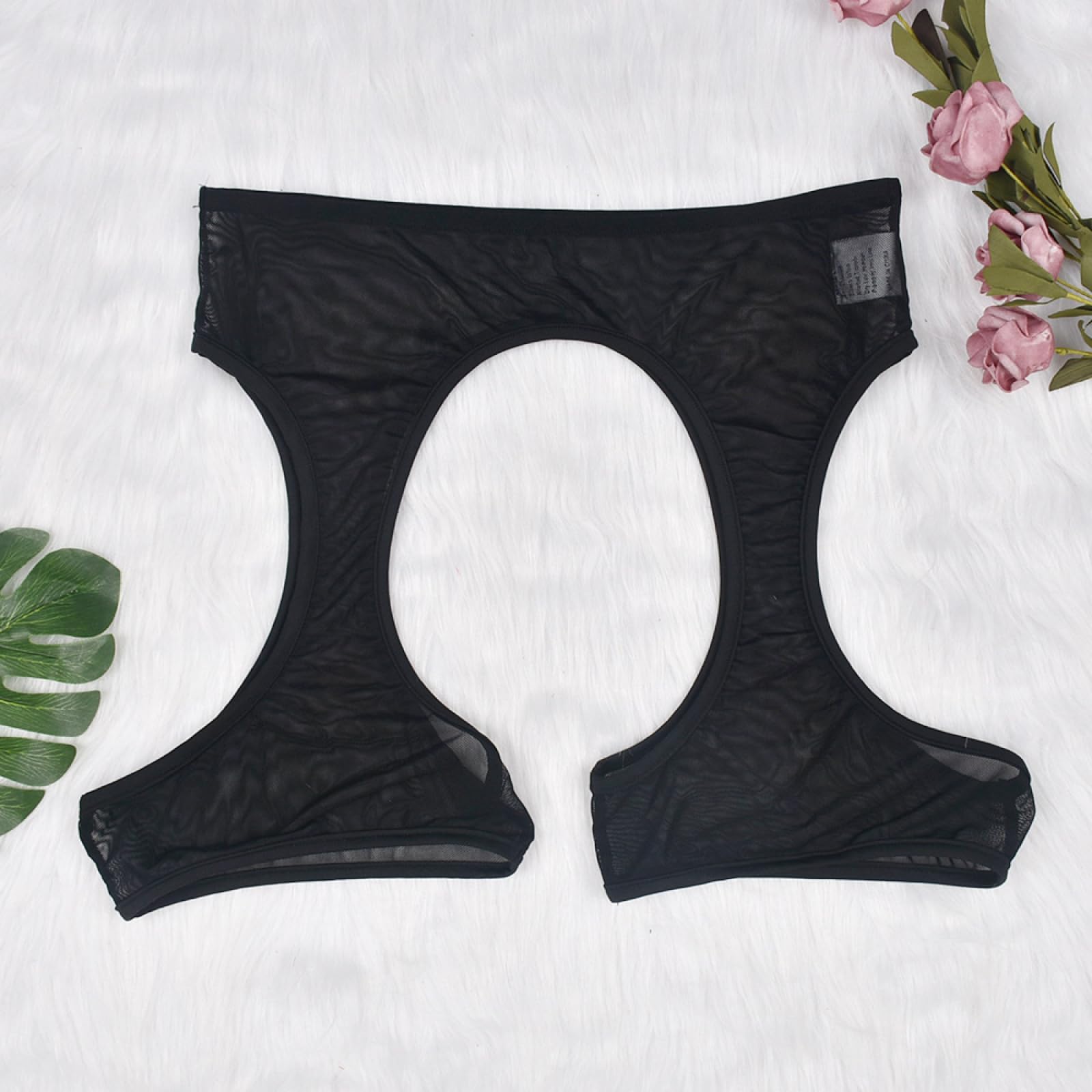 MeshLencería erótica para Mujer con Forma a un Sexy Conjunto de Tirantes de Tres Piezas