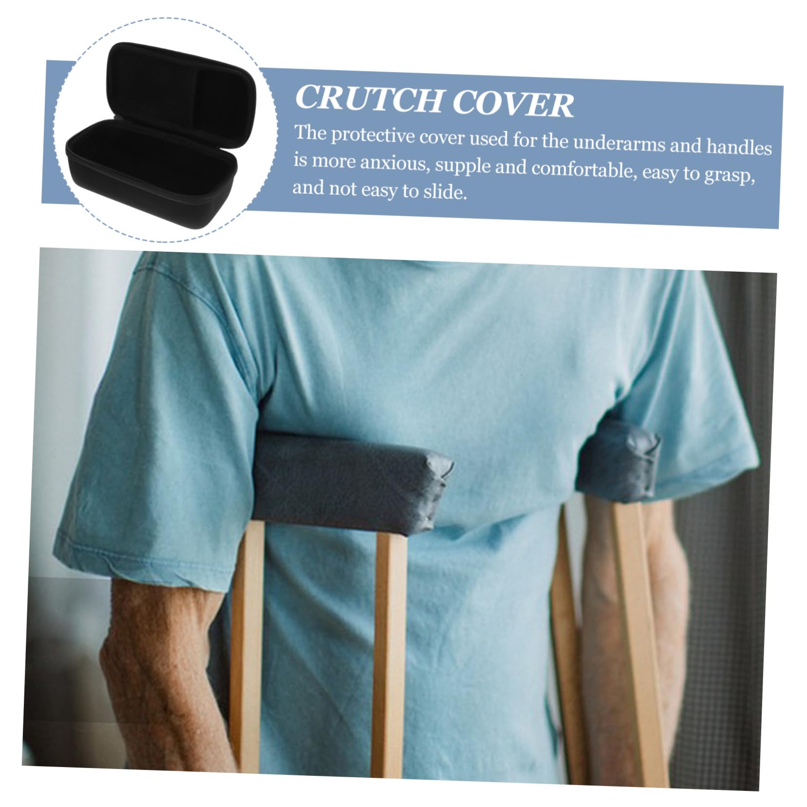 5 Pares De Muletas Para Axilas Fundas De Cojín Para Muletas Cómodas Y Gruesas Ligeras Y Reutilizables De Terciopelo Negro
