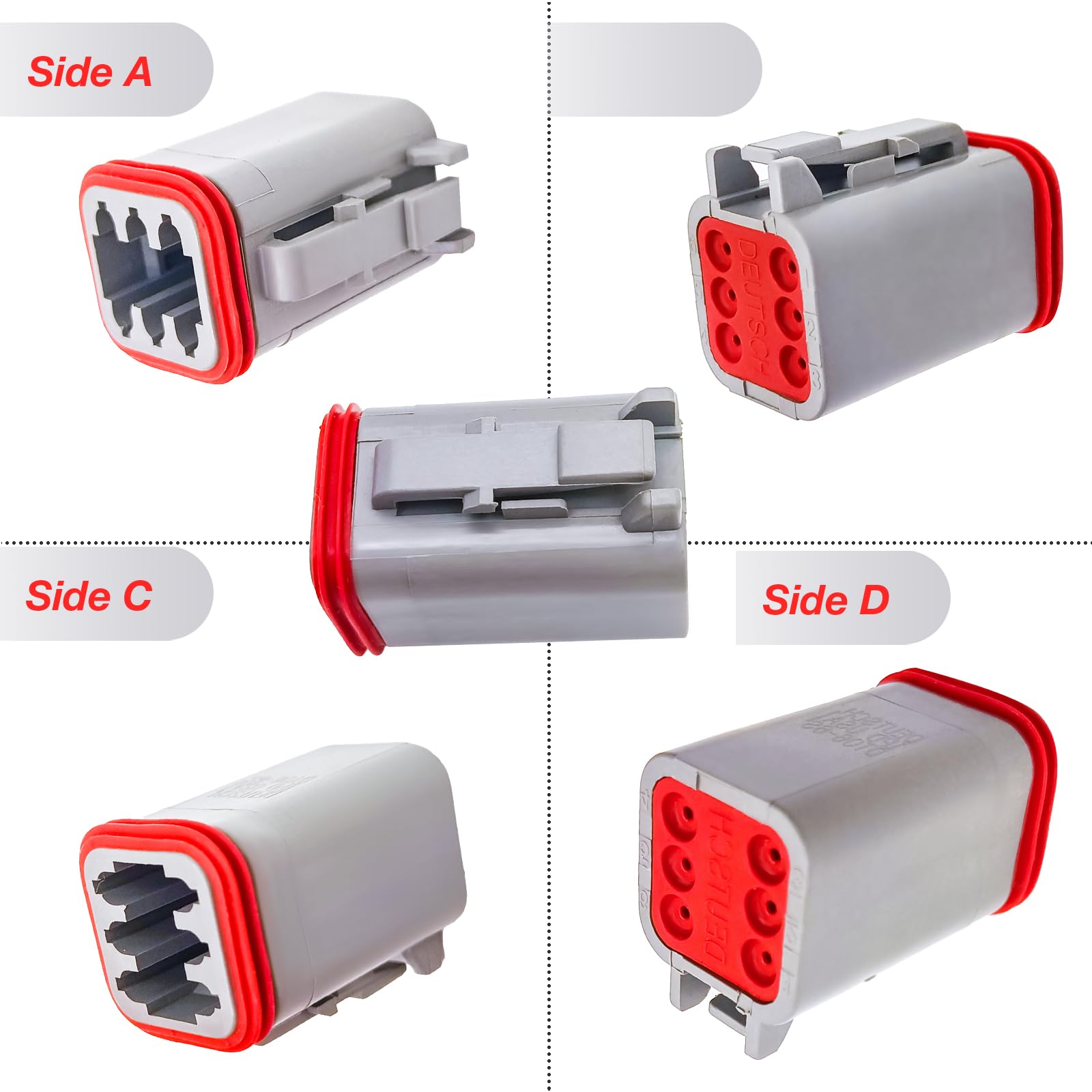 6 Pin Connector Module 6 Pin Deutsch Connector 86 PCS Deutsch DT Grey 6 Pin Connectors 5 Set ...