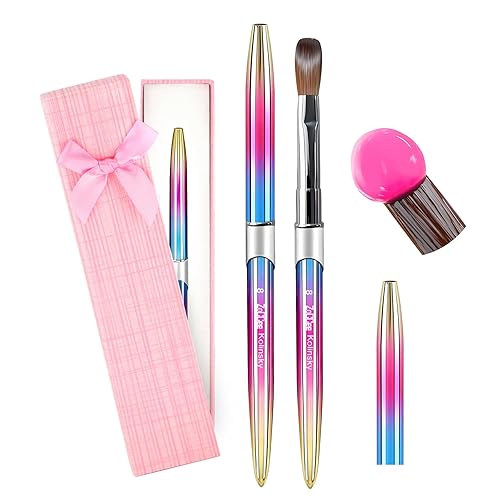 ZoCCee - Brocha de uñas acrílica, 100% Kolinsky para aplicación acrílica, cepillo de polvo acrílico para arte de uñas, cepillo de uñas acrílico para