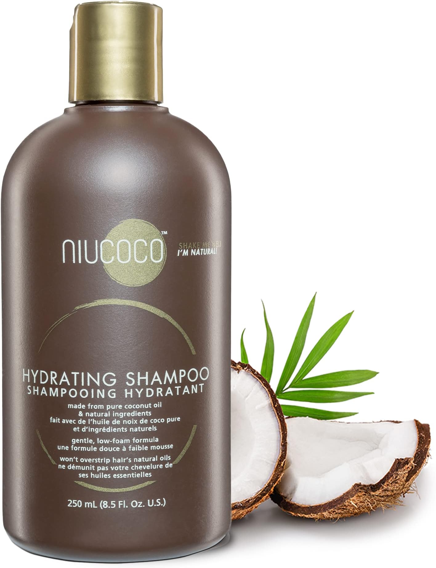 - Anti Dandruff,Vegan, and Natural Hydrating Shampoo for Dry, Itchy Scalp, and Damaged Hair with Coconut Oil & Vitamin E, 250ml
