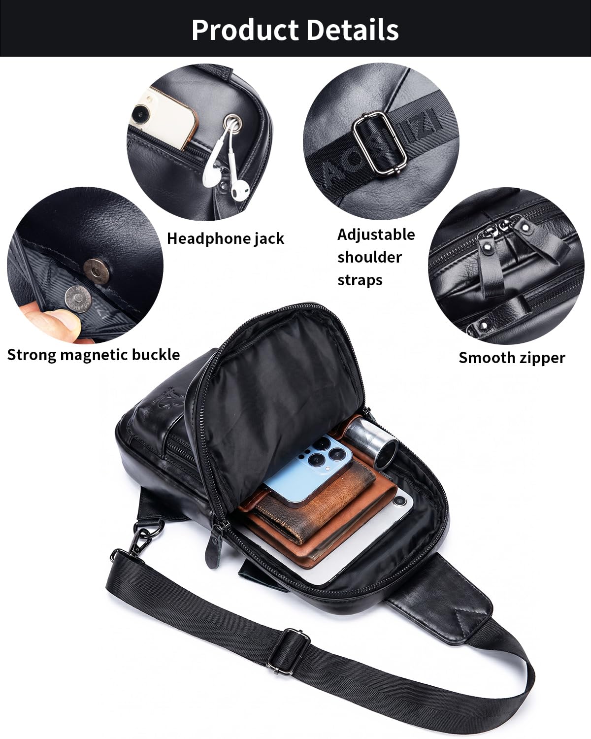 Herren Echtleder Brusttasche - Stilvoll & Praktisch Daily Essential