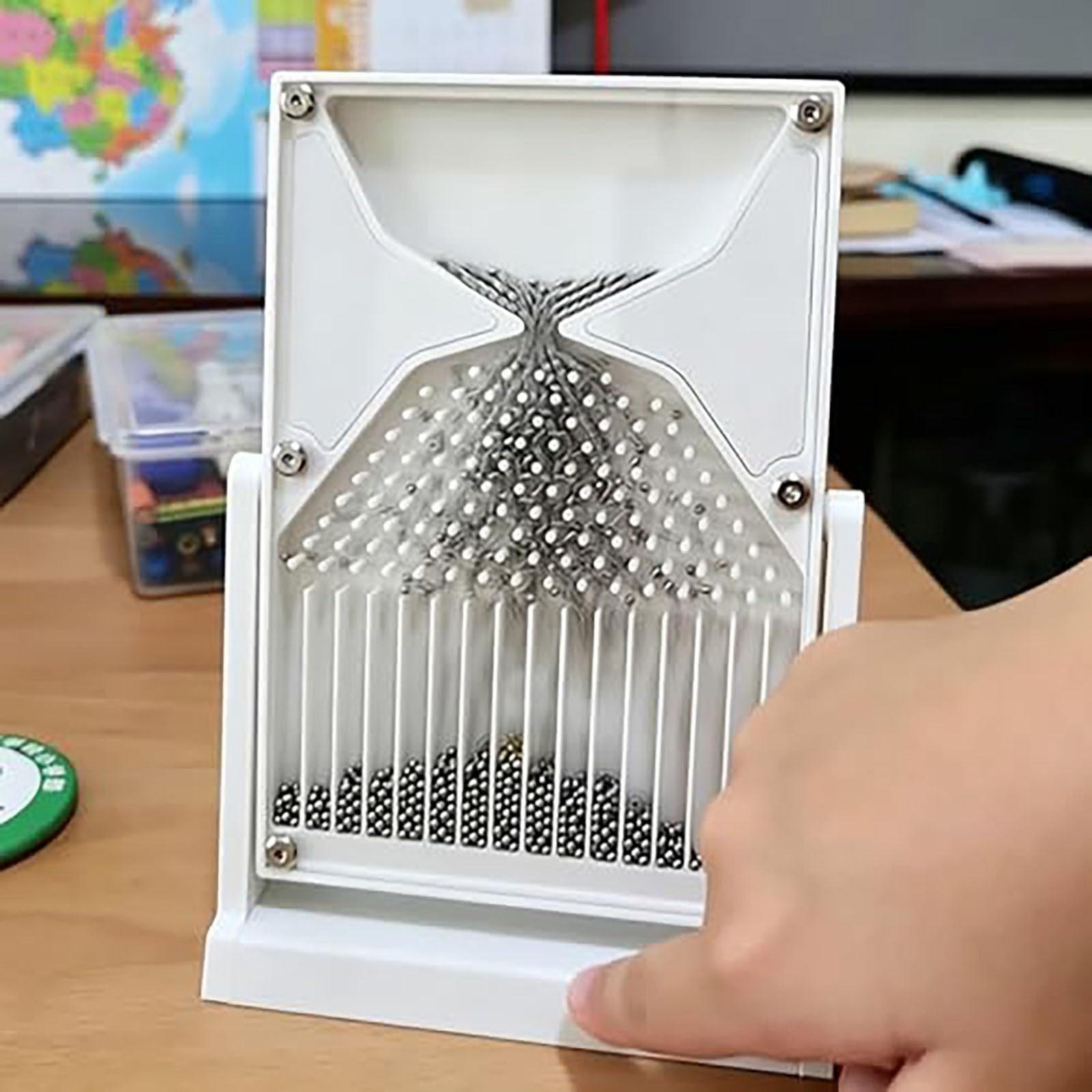 Model Matematyczny Rozkładzie Normalnym, Akrylowa Tablica Daltona 18cm | Narzędzie Dydaktyczne Laboratorium Fizycznym, Model Demonstracyjny Prawdopodobieństwa Krzywą Dzwonową, Dla Nauczycieli(White)