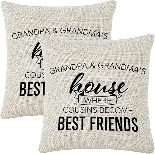 Miniatura 4 de Funda de almohada para el Día de la Madre, de lino y algodón, para sala de estar, dormitorio, decoración de casa de abuelo y abuela, donde los