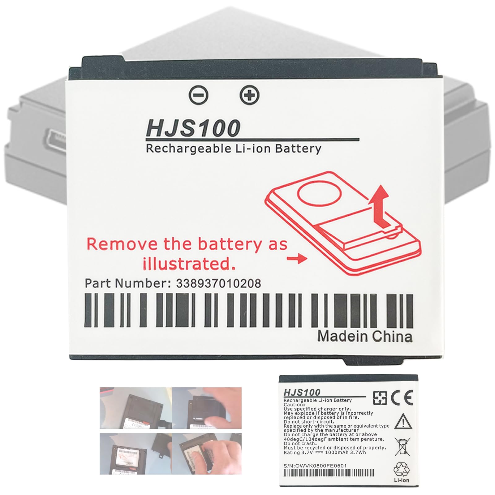 HJS-100 Batterie de rechange HJS100 compatible avec Becker HJS100, HJS-100, Map Pilot, Mercedes Benz Map Pilot, VW Map Pilot, remplace Becker 338937010208 Mercedes Benz Map Pilot, C260 GLK300