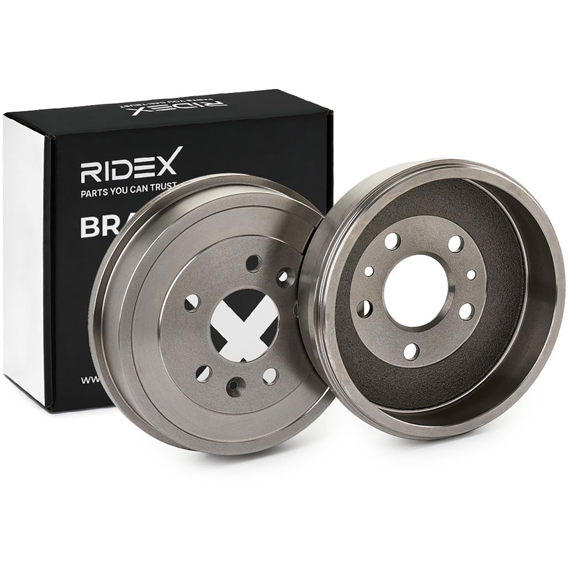 2x RIDEX 123B0251 Bremstrommeln Set Ø228mm Hinten