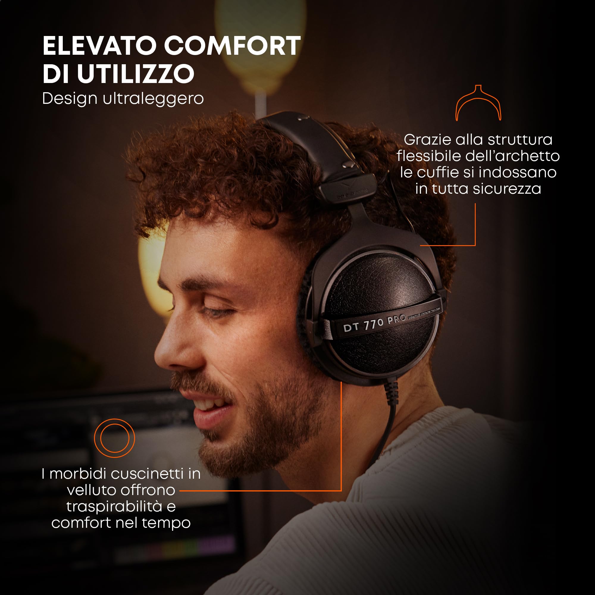 beyerdynamic DT 770 Pro 80 Ohm edizione limitata nero - Design chiuso, cablato per registrazione e monitoraggio