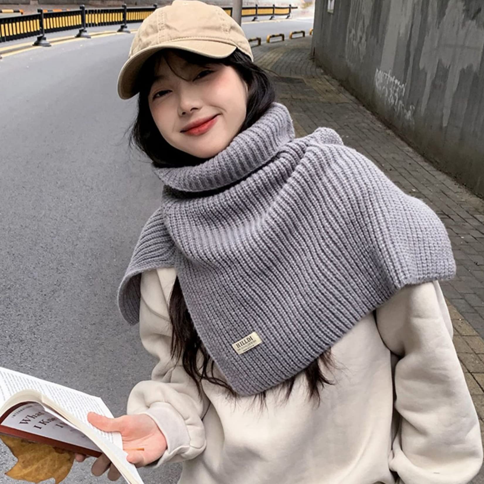 Amazon.co.jp: ニットスヌード 付け襟 防寒 レディース タートルネック 