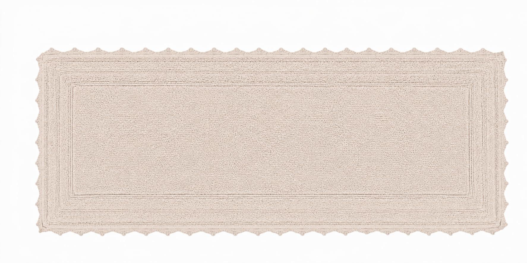 Royal Blaze Alfombra de baño reversible 100% algodón, viene con bucle y diseño copetudo con bordes de ganchillo, 2200 g/m², directamente desde el fabricante, alfombra de baño de secado rápido, beige,