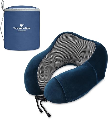 urnexttour Almohada de viaje para avión, las mejores almohadas de cuello de espuma viscoelástica, almohada de viaje suave y de apoyo para viajes,