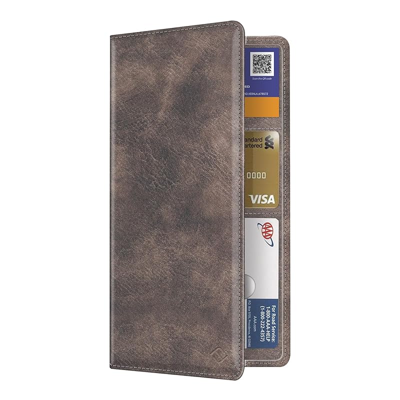 Organizador de Documentos para Porta-Luvas FINPAC com 5 Bolsos e Fechamento Magnético Cinza
