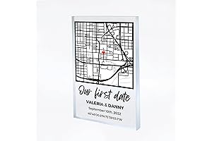 Personalized Our First Date Map Plaque: A Cherished Keepsake for Couples
