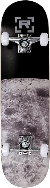 Rampage Moonscape Skate Board for Kids Ages 8-12 - Moon Black Skateboard for Kids, Teens, Boys and Girls, Perfect Complete Skateboards for Beginners, Ideal Kids Skateboard for Tricks and Skateparks