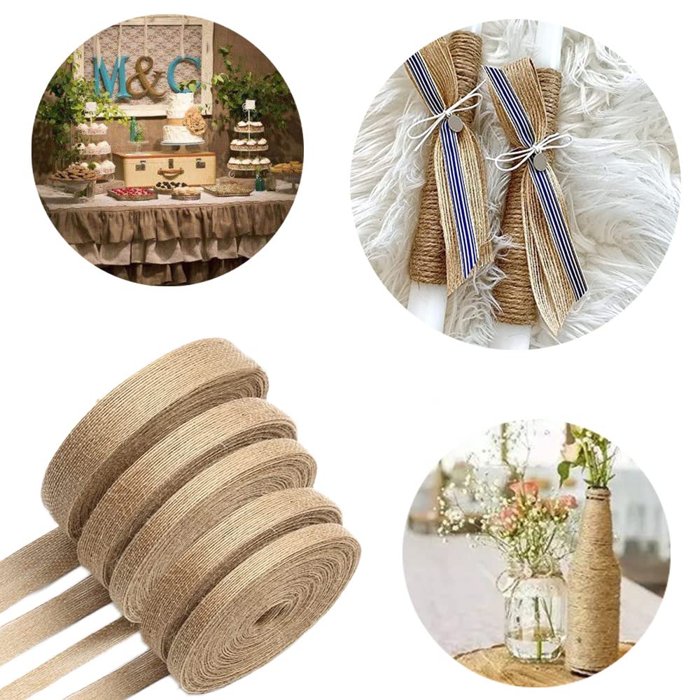 5 m di nastro di iuta, in iuta naturale, nastro decorativo per fai da te, per matrimoni, feste, Pasqua, Natale, decorazione per la casa, larghezza 8 cm