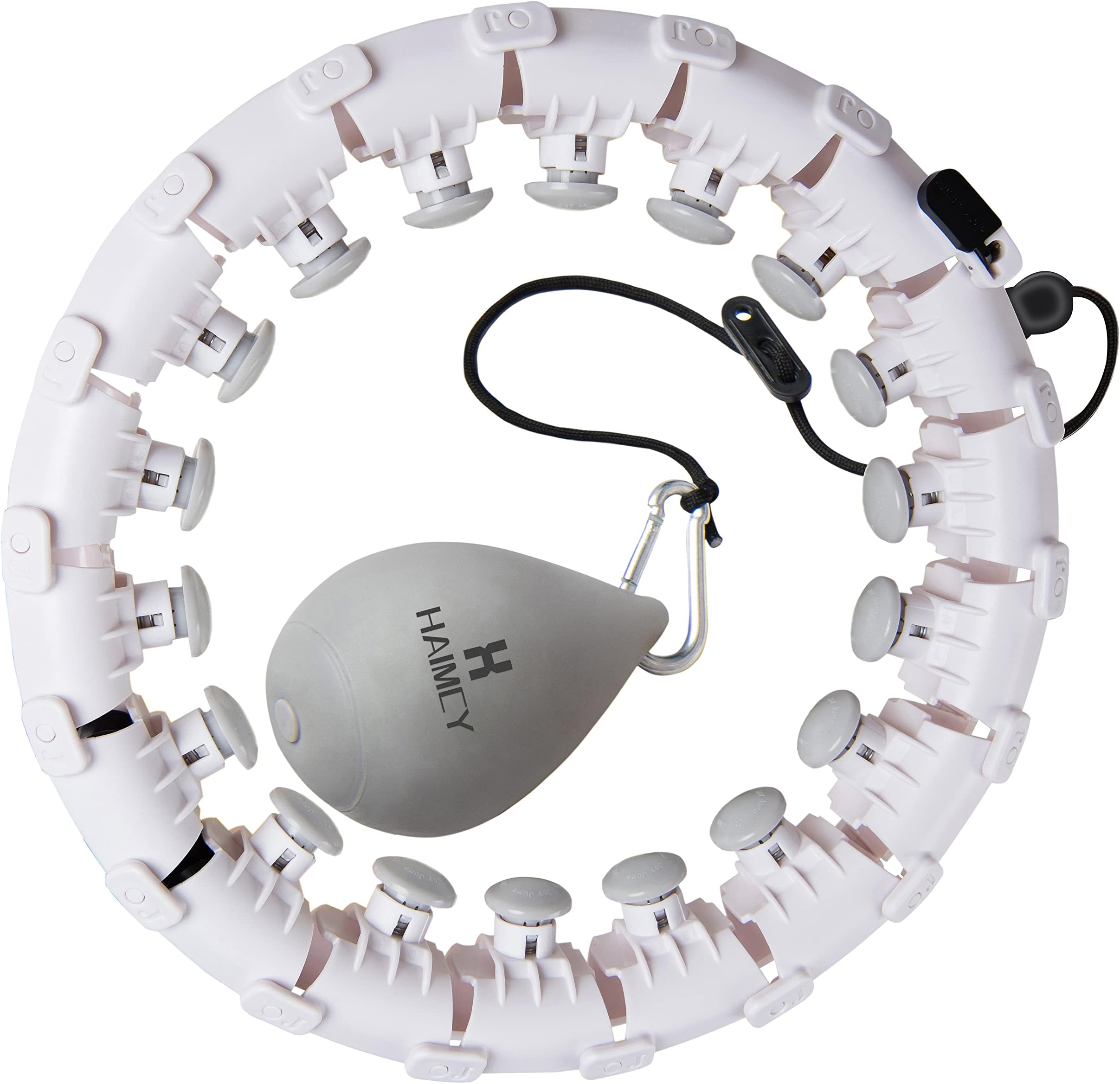 HAIMCY Smart Weighted Fitness Hoop for Adults Women Kids Weight Loss | Free Detachable Knots Workout | Easy at Home Exercise Equipment