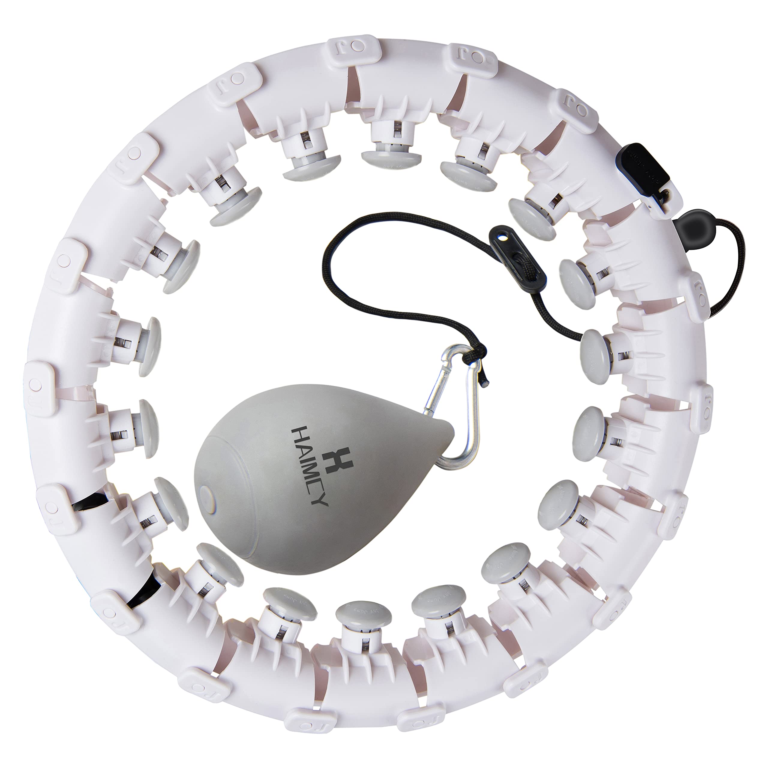 HAIMCY Smart Weighted Fitness Hoop for Adults Women Kids Weight Loss | Free Detachable Knots Workout | Easy at Home Exercise Equipment