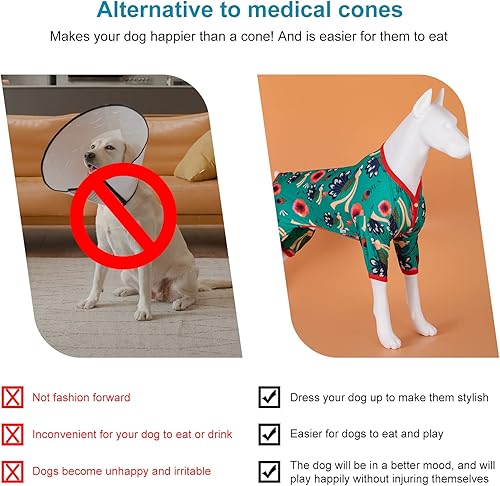 Miniatura 6 de LovinPet Pitbull - Pijama para perro, camisa para aliviar la ansiedad de mascotas, ropa para perro con protección UV, tela ligera y cómoda,