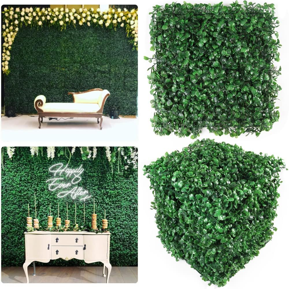 Boshen 10" x 10" Artifical Boxwood Panels Grass 12PCS Grass