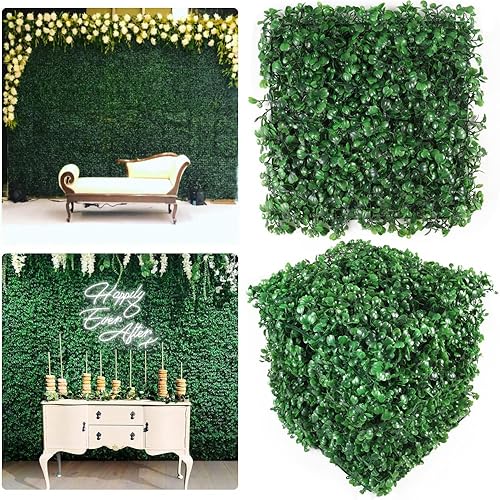 Miniatura 1 de Boshen Paneles de boj artificiales de 10 x 10 pulgadas, 8 piezas, telón de fondo de pared de boj, paneles de pared de seto de boj, telón de fondo