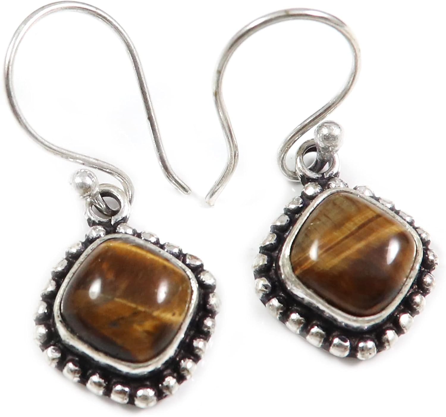Goyal Exports 925 Sterling Carnelian Faceted Garnet Black Onyx Red Stone Lab-Created Gemstone Silver Drop Dangle Earring Jewelry SEG142