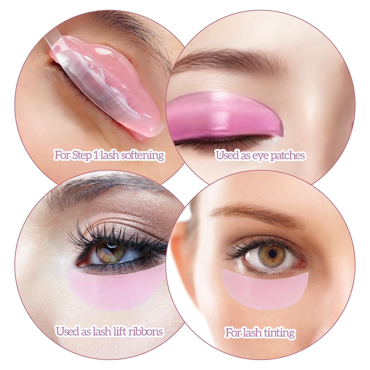 Lash Lift Pads, Super Sticky Glueless Korean Flat Shields 1mm Thin Lash Lift Pad for NO.1 Perm Soften Eyelashes for Salon Usage Thoroughly Soften Eyelashes (Pink)