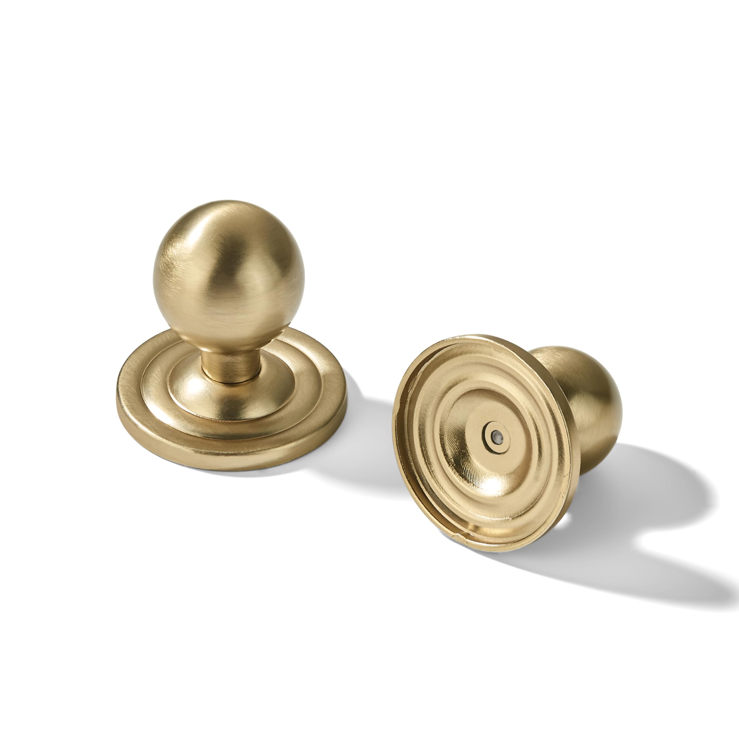AMZ - 250+304 Round Knob, Brushed Brass, DIA 1 - 1/2 in (38 mm), 10 Pack