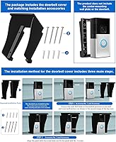 Vista 4 de Cubierta de vinilo para timbre de puerta de timbre de video timbre, cubierta resistente a la intemperie, cubierta antideslumbrante para timbres