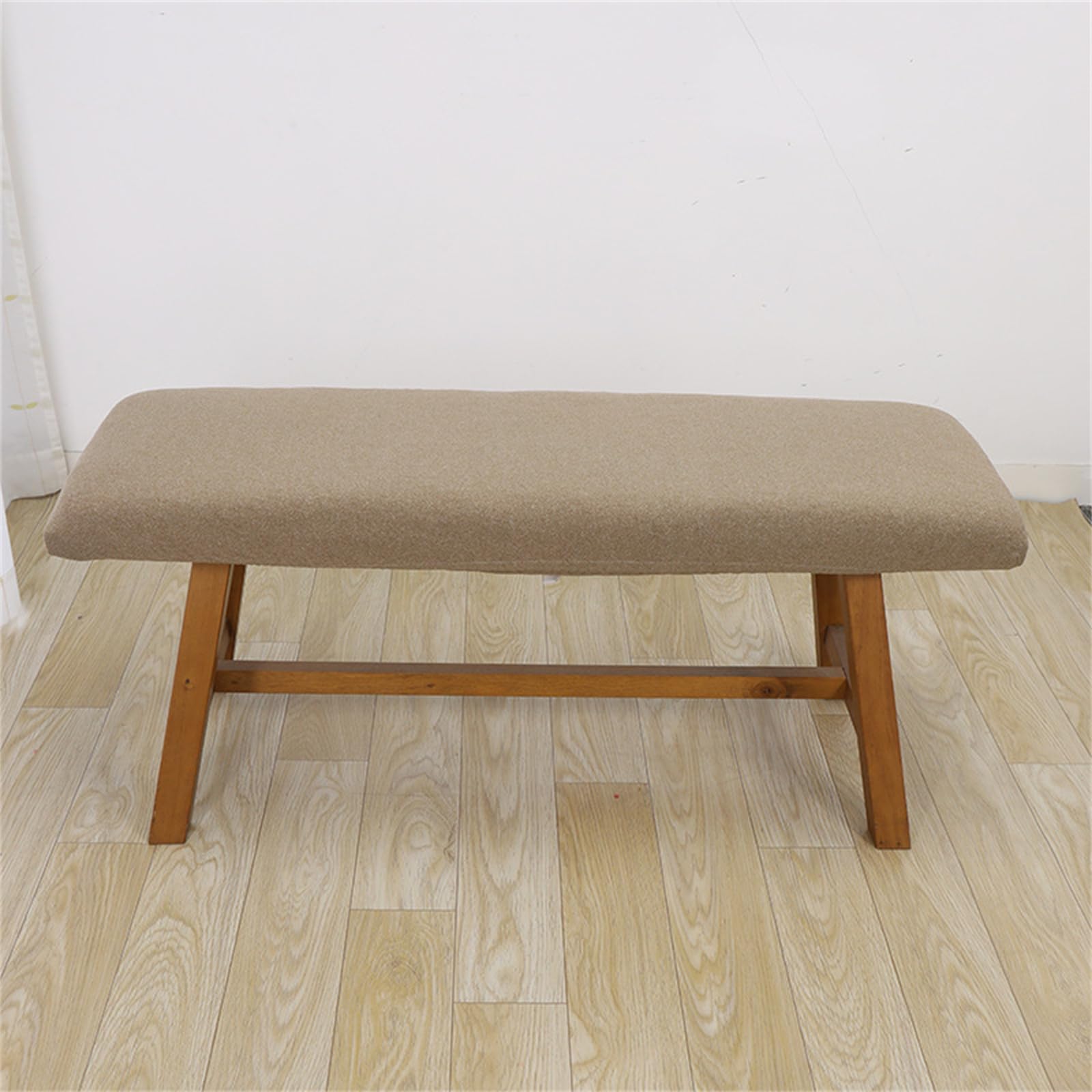 Highdi Ottoman Cover Rectangle with Elastic Bottom, Stretch Foot Stool Cover Pouffe Cover Rectangle Soft Slipcover Protector Removable Washable for Living Room (DR-Coffee,70-80 * 35-40)