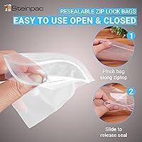 Vista 7 de Bolsas de polietileno con cremallera, 5 x 7 pulgadas, 200 unidades, bolsas de plástico pequeñas resellables transparentes, bolsa con cierre