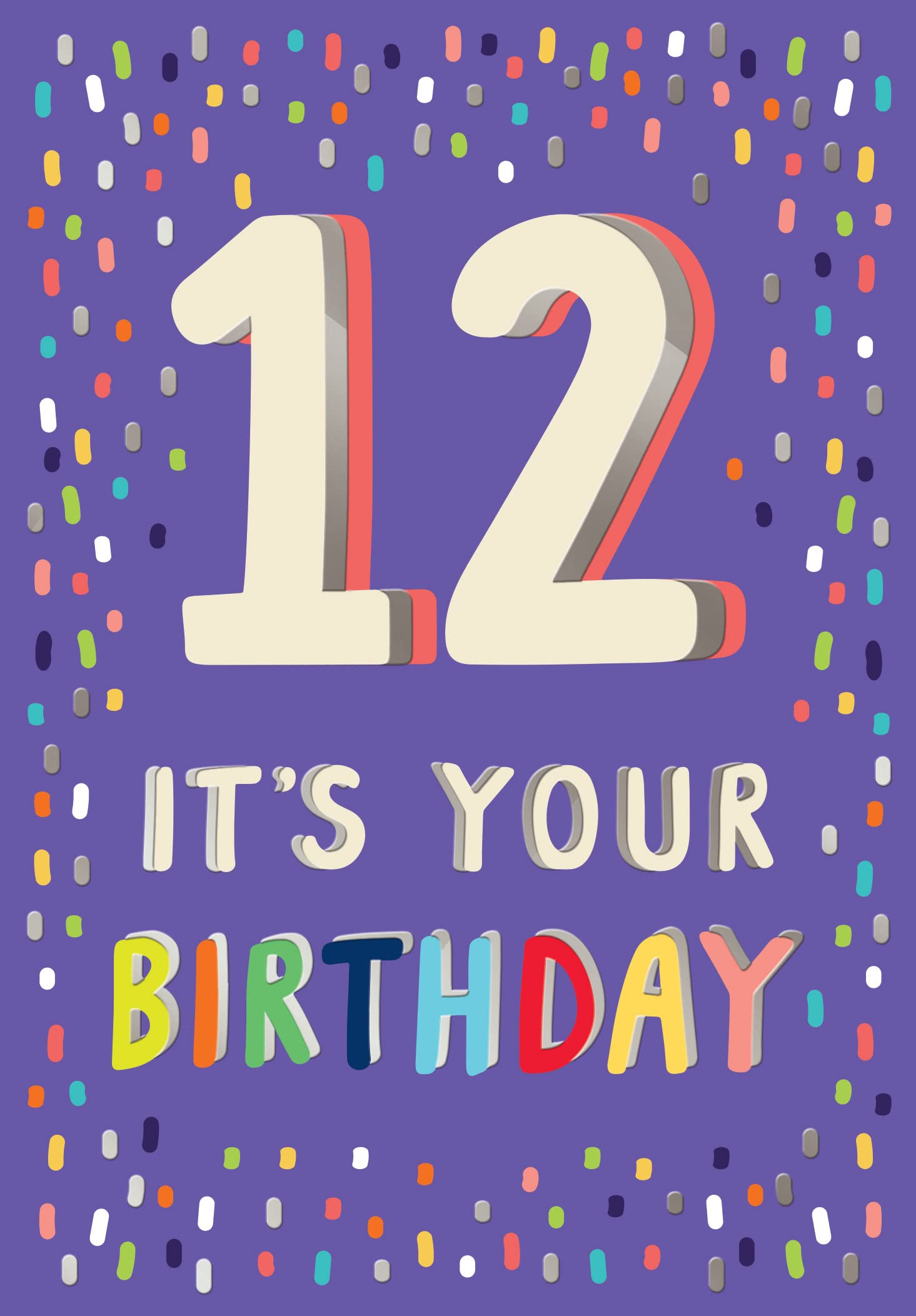 Piccadilly Greetings 12th Birthday Milestone Birthday Card Age 12, Approx. 7 x 5 inches