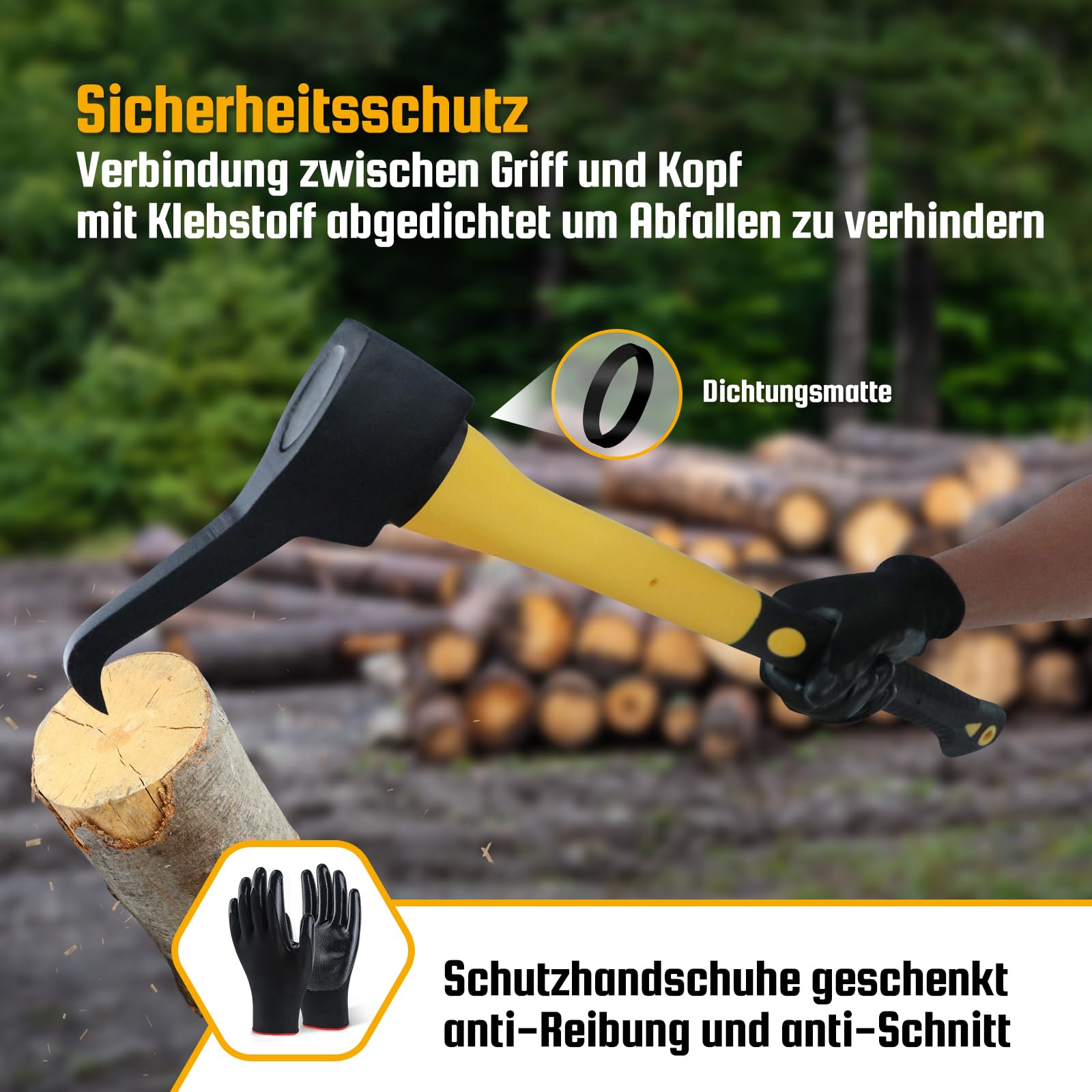 Sappie Forst 68 cm – Sapi Forst zur Ziehung oder Erheben und Verschieben von Holz. Handsappie mit Stahlkopf und TPR-Griff, Sapie kommt mit einem Paar Handschuhen