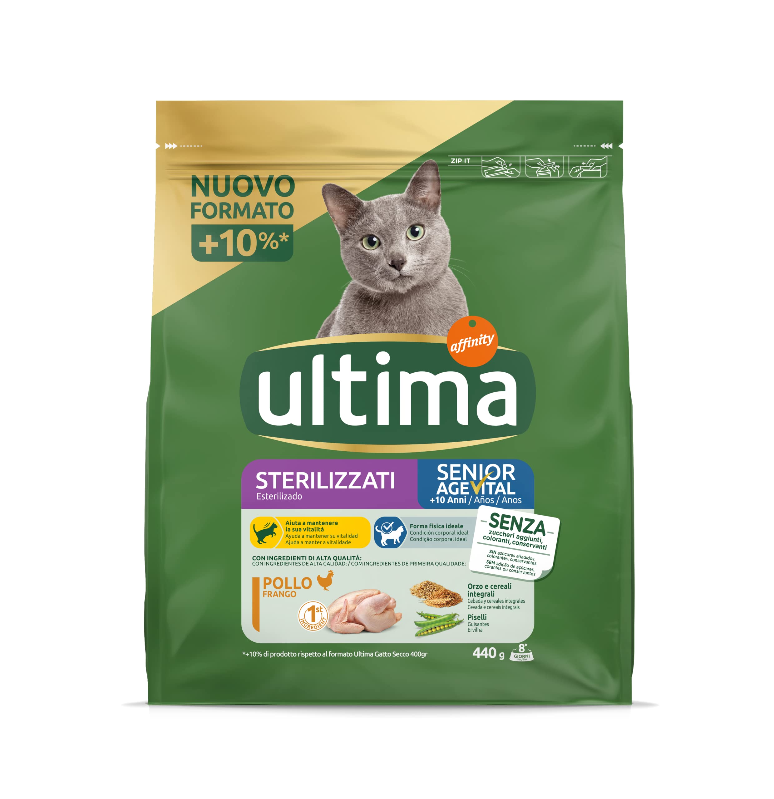 Ultima Comida para Gatos Esterilizada con Pollo - 440 g