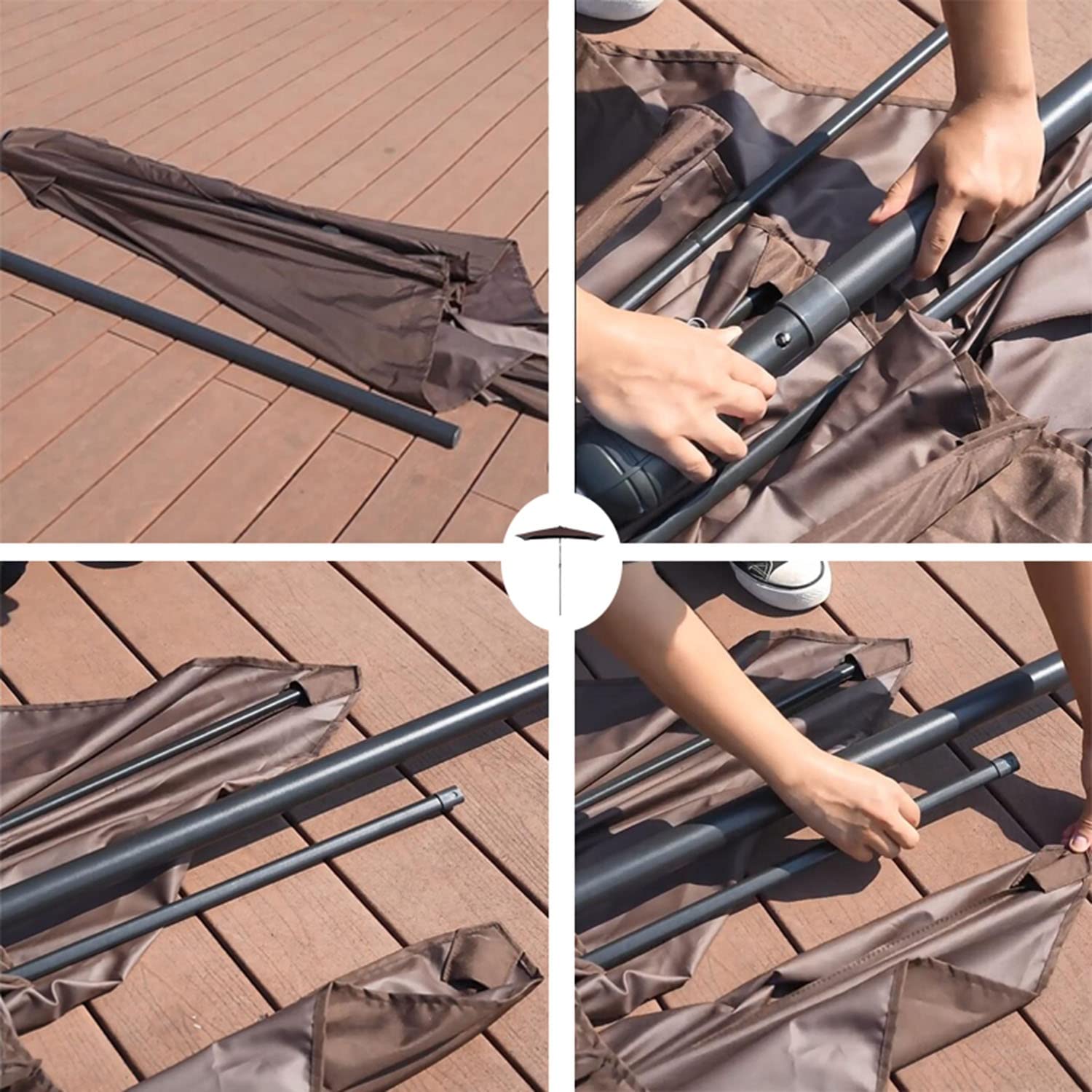 Połowa parasolowa parasol balkonowy 2M/2,5 m dla małych przestrzeni solidny parasol ogrodowy z systemem korb