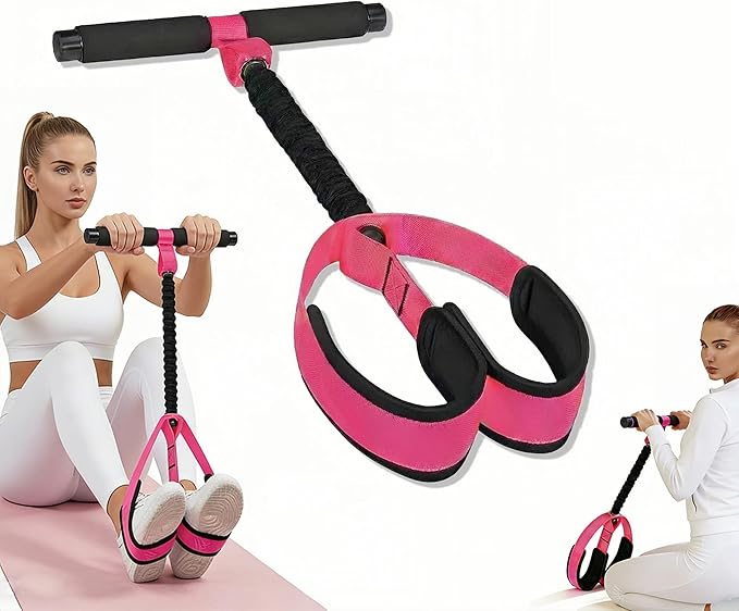 Pedal Resistance Band with Handles, Fabric Non-Slip Foot Pedals for Stable Home Workout, Low-Impact Full Body Exercise Band for Women, Stretching, Strength Training & Daily Mobility