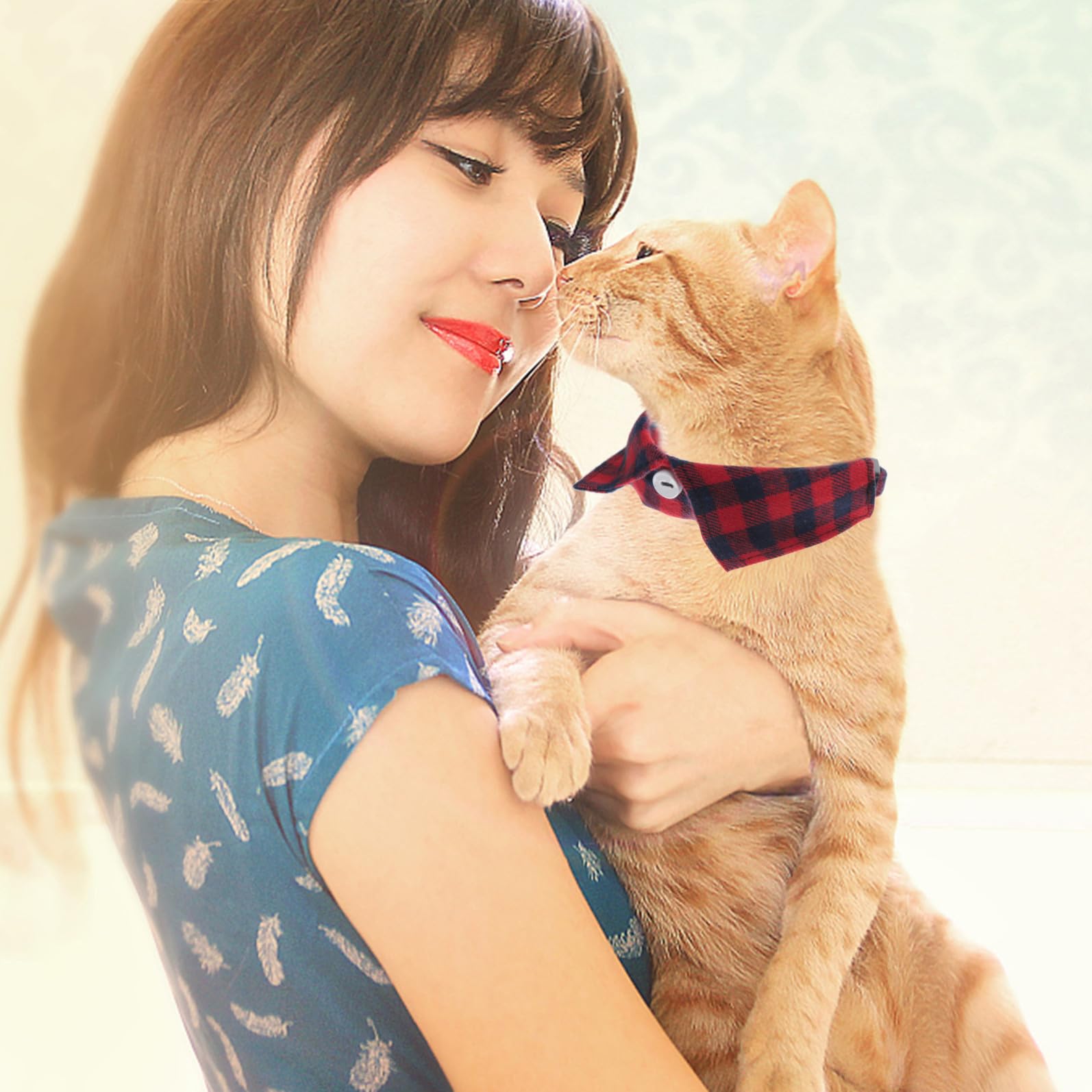 Happyyami 5stücke Verstellbares Katzenhalsband Mit Glocke Und Süßem Krawatten-Design Für Tägliche Nutzung Partys Und Fotoshootings Sicher Und Langlebig Für Katzen Und Kätzchen