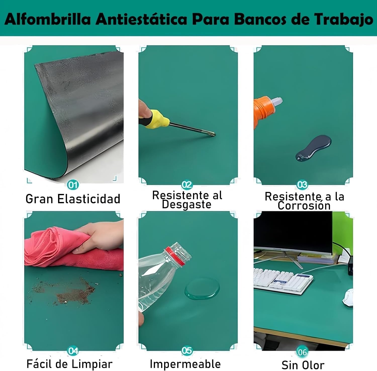 Estera grande del banco de trabajo de la soldadura Alfombrilla de soldadura de caucho resistente a altas temperaturas, varios tamaños(50x200cm/19.7x78.8")