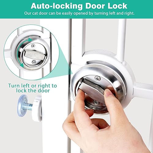 Miniatura 4 de Puertas extra altas de 71 pulgadas para gatos y perros, puerta ajustable para gatos de 28.7 pulgadas y 37.5 pulgadas de ancho, puerta completa