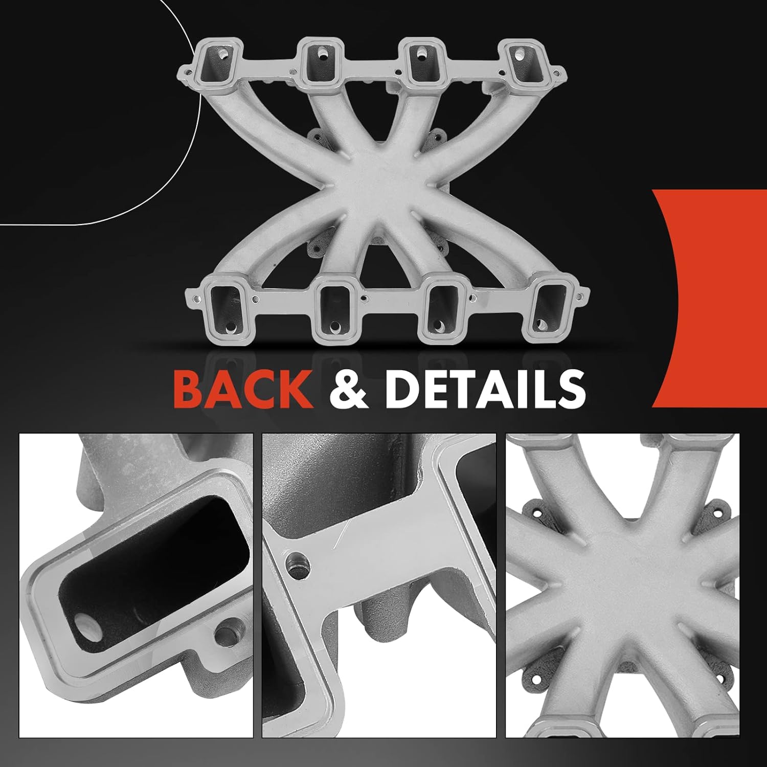 A-Premium Engine Aluminum Single Plane Mid-Rise EFI Intake Manifold Compatible with GM LS3 L92 Rectangle Port, 6.2L/376 - Cadillac Escalade & Chevrolet Camaro,Tahoe & GMC Yukon 2007-2008