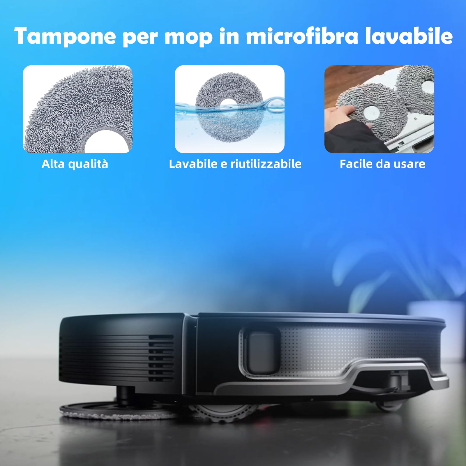 Accessori di Ricambio per Roborock Saros 10R, Saros 20, Qrevo Edge 2, Qrevo Curv 2 Pro Robot Aspirapolvere, 1 Spazzola Principale 4 Spazzole Laterali 4 Filtri HEPA 4 Panni Mop 4 Sacchetti