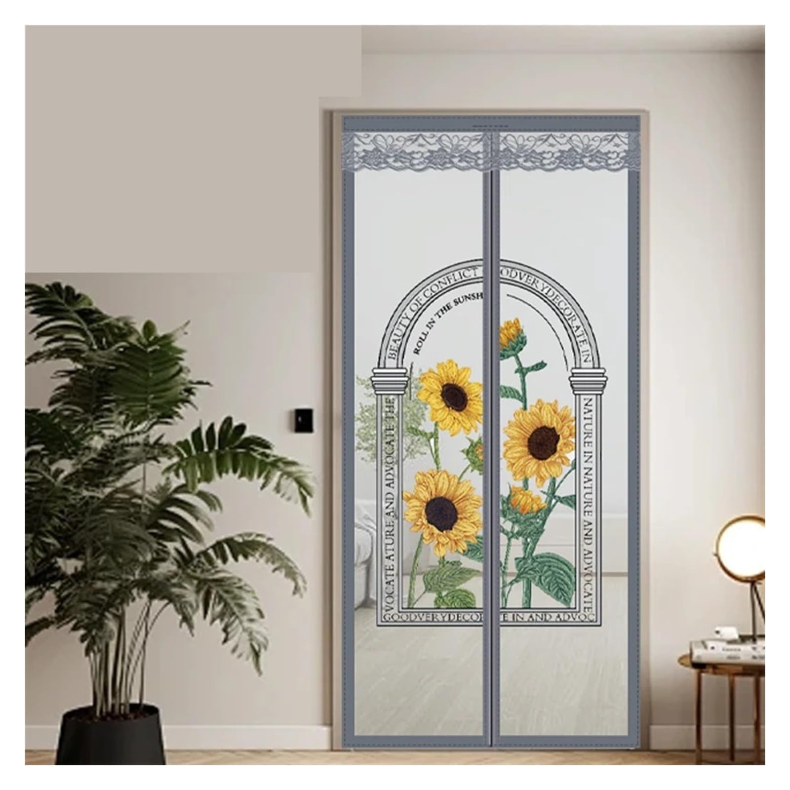 Jtksscs Sunflower Fly Screens For Doors Door Curtain, Magnetic Screen Door, Summer Screen Window, Household Net, Partition(W80cm*H200cm)