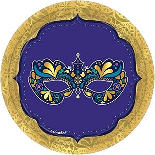 Masquerade Round Metallic Plates, 7