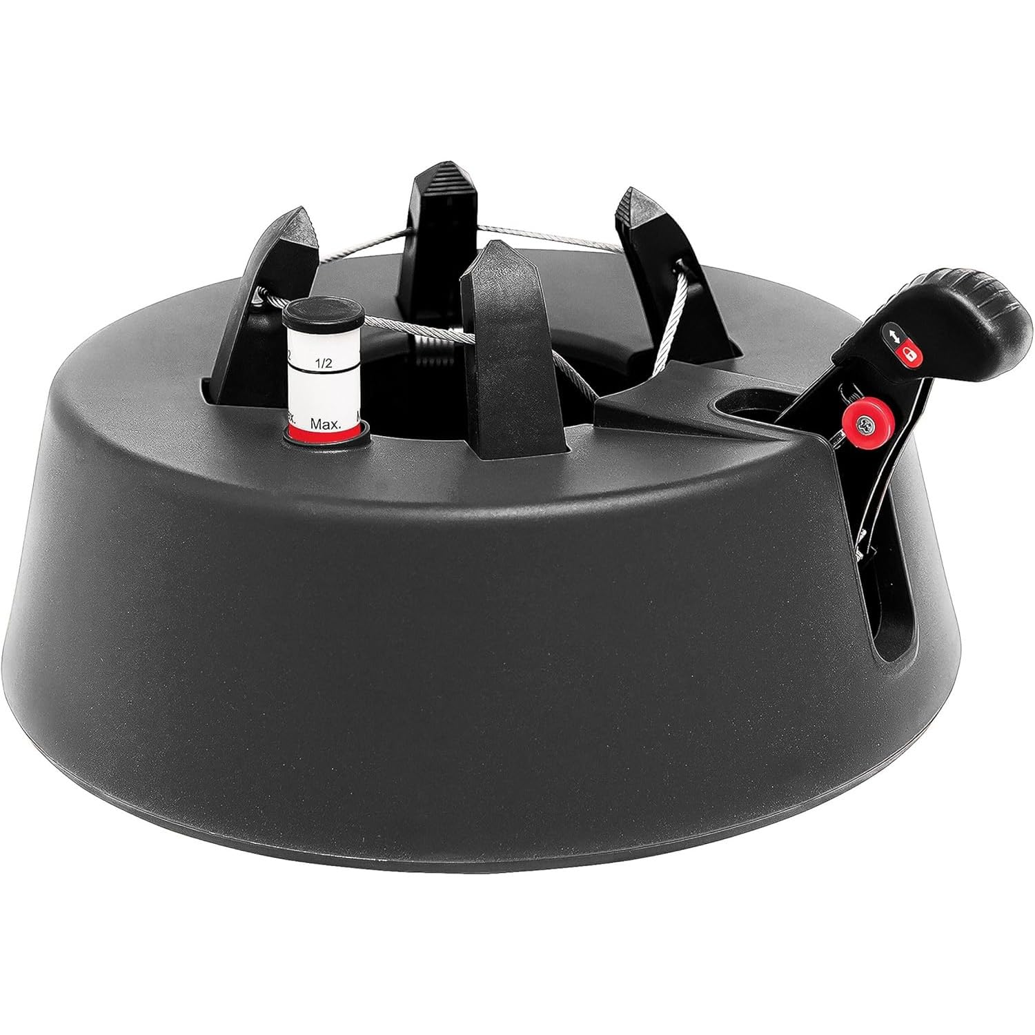 Blumixx Christmas-World Support pour Sapin de Noël Taunus - Pied de Sapin Stable pour Sapin Naturel jusqu'à 2,25 m, système à Levier, câble Unique, réservoir d'eau 2 L