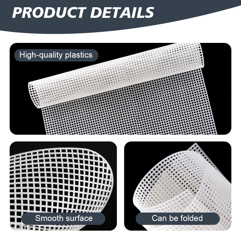 Rete In Plastica Per Uncinetto - 8 Fogli 30x20cm, Tela Per Borse Fai Da Te, Artigianato