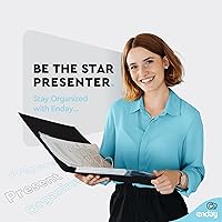 Vista 2 de Carpeta de 3 pulgadas con 3 anillas, color negro, con anillas inclinadas en D de 3 pulgadas, cubierta transparente con 2 bolsillos interiores